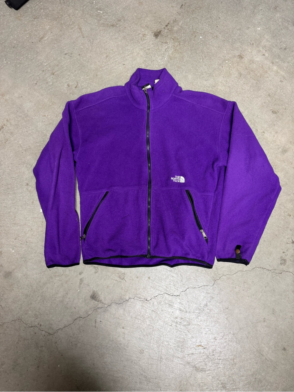 Vintage 1990s The North Face Made USA Purple Full Zip Fleece Jacket Medium